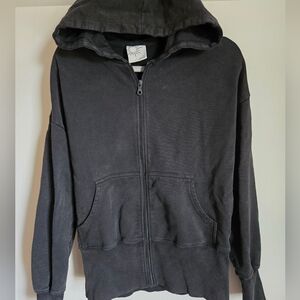 Aerie Oversized Long Black Womens Small Full Zip Up Hoodie